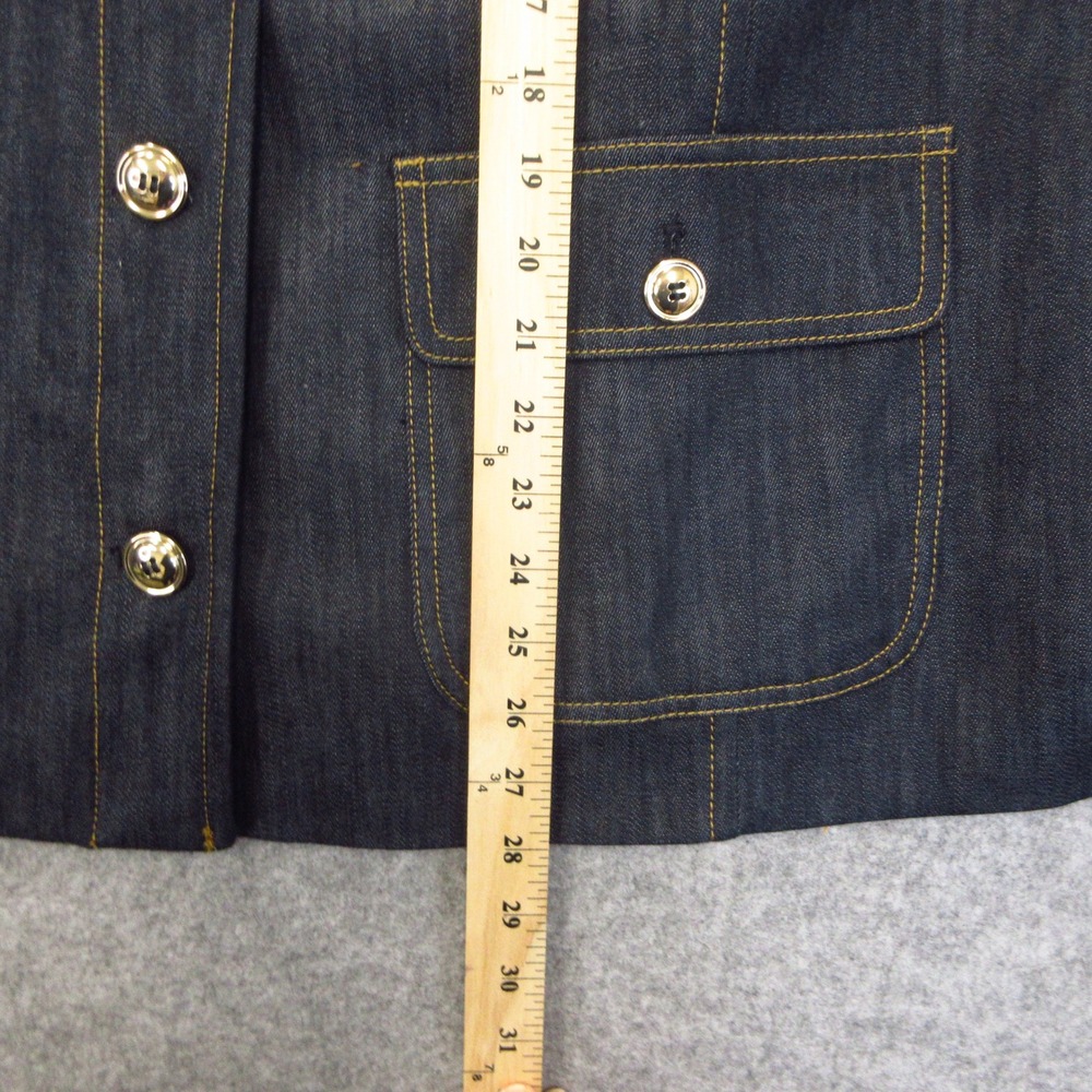 Talbots Refined Denim Short Trench Coat Womens 2X Blue Dark Wash Button Up NWT - Picture 9 of 10
